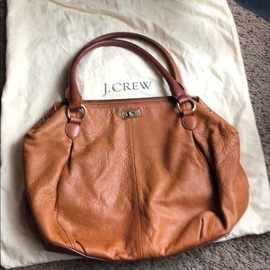 JCrew tote bag in saddle brown leather